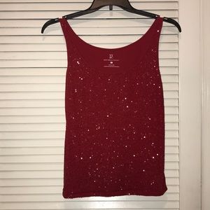 Red Sequin Tank Top